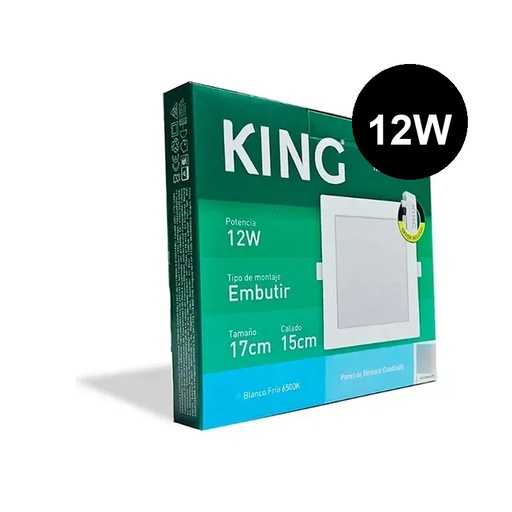 [KCFP-12W-CW] Plafón embutir cuadrado 12w frío King