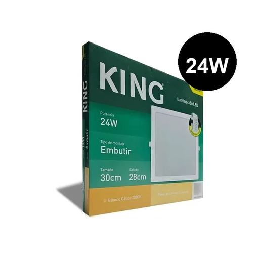 [KCFP-24W-WW] Plafón embutir cuadrado 24w cálido King