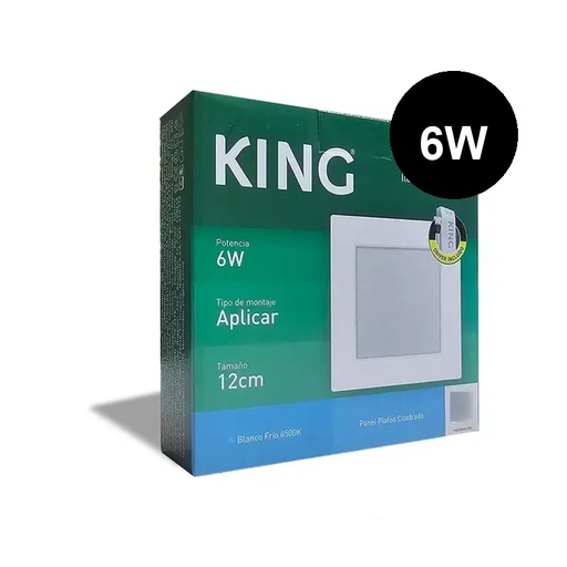[KCPP-6W-CW] Plafón aplicar cuadrado 6w frío King