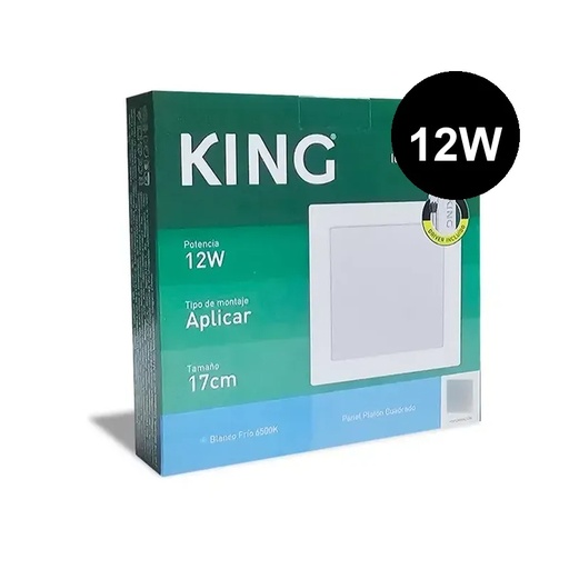[KCPP-12W-CW] Plafón aplicar cuadrado 12w frío King