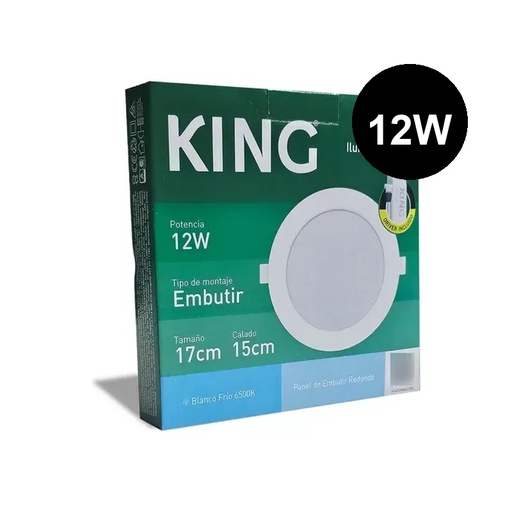 [KRFP-12W-CW] Plafón embutir redondo 12w frío King