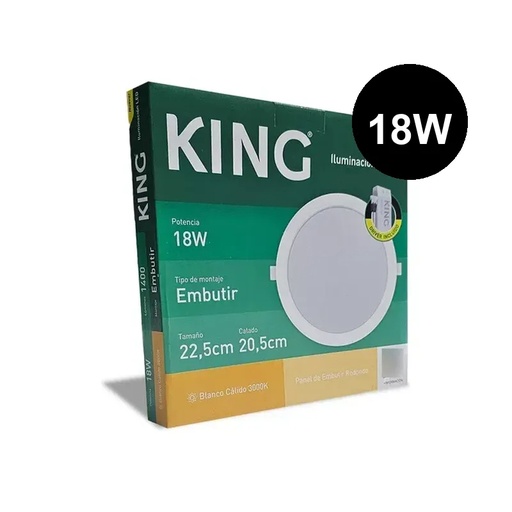 [KRFP-18W-WW] Plafón embutir redondo 18w cálido King
