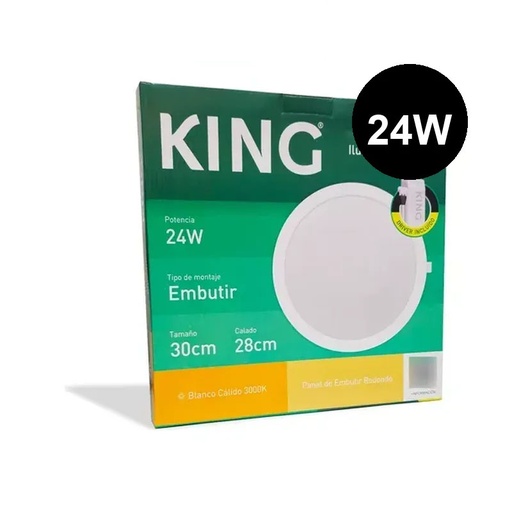 [KRFP-24W-WW] Plafón embutir redondo 24w cálido King