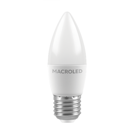 [C37-6-E27-CW] Lámpara Vela 6W frío E27 Macroled