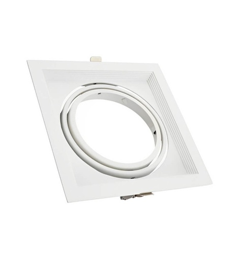 [AECA-AR-X1-B-PC] ARTEFACTO DE EMBUTIR CUADRADO ANTIDESLUMBRANTE AR111 MOVIL BLANCO MACROLED