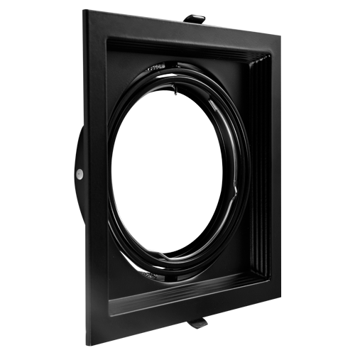[AECA-AR-X1-N-PC] ARTEFACTO DE EMBUTIR CUADRADO ANTIDESLUMBRANTE AR111 MOVIL  NEGRO MACROLED