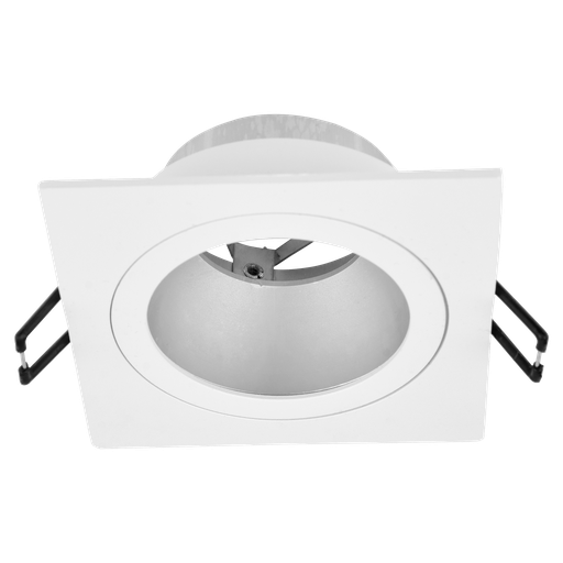 [AECADF-X1-BC-ALU] Artefacto de embutir cuadrado antideslumbrande para dicroica aluminio blanco - Macroled
