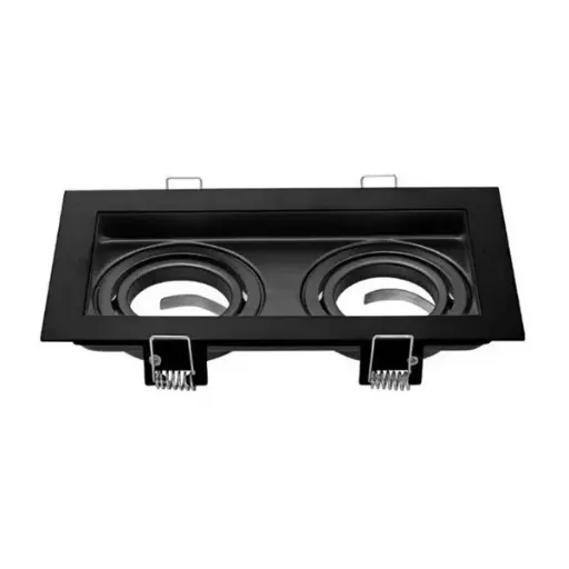 [AED-X2-MN] ARTEFACTO MACROLED EMBUTIR X2 DICRO MARCO NEGRO