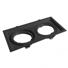 [AECAR-X2-MN] CARDANICO AR111 MACROLED DE EMBUTIR X2 MARCO NEGRO