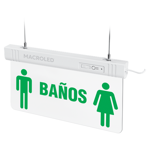 [CSL-BANOS] Cartel de Salida de Emergencia Luminoso -Baños- Macroled