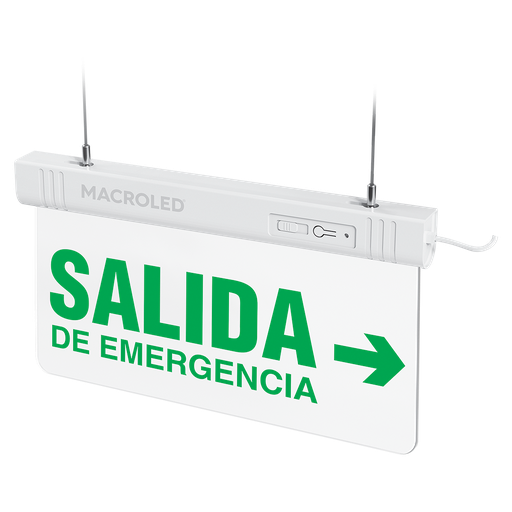 [CSL-EME-DER] Cartel de Salida de Emergencia Luminoso -Emergencia Derecha- Macroled