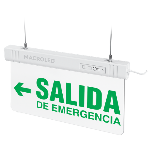 [CSL-EME-IZQ] Cartel de Salida de Emergencia Luminoso -Emergencia Izquierda- Macroled