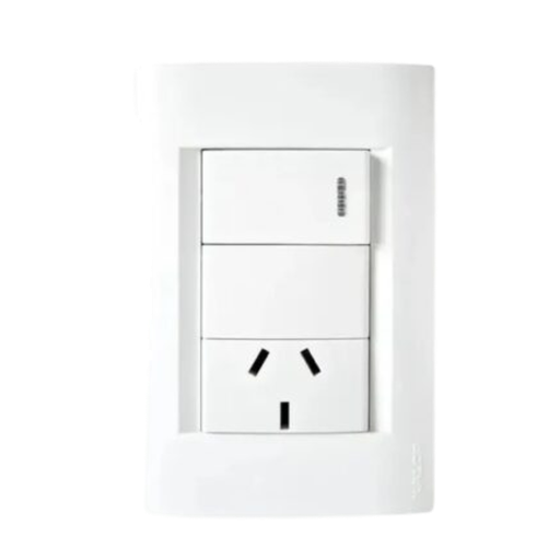 [KL40754] LLAVE CIVIL BLANCA 1 PUNTO + 1 TOMA - KALOP