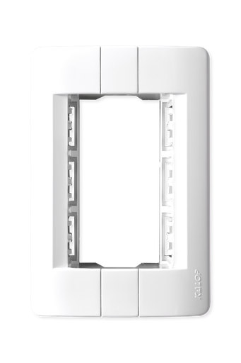[KL40615] Bastidor y tapa 3 módulos Donna blanco Kalop