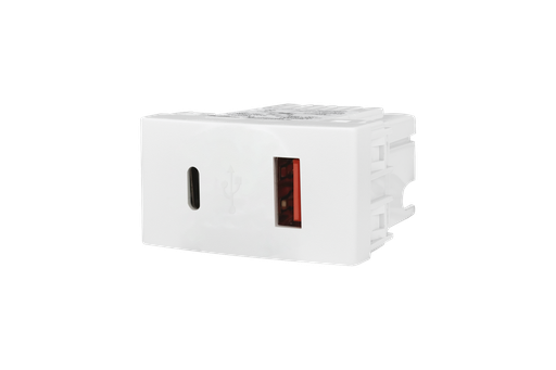 [KS40493] MODULO TOMA USB A+C 30W BLANCO - KALOP