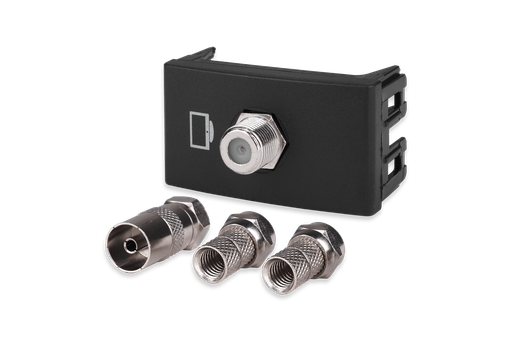 [KL40296] MODULO TOMA COAXIL 3 FICHAS NEGRO - KALOP