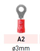 [NTA2] Terminal preaislado A2 tipo ojal 3mm rojo x100u - Nova