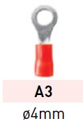 [NTA3] Terminal preaislado A3 tipo ojal 4mm rojo x100u - Nova