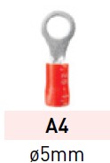 [NTA4] Terminal preaislado A5 tipo ojal 5mm rojo x100u - Nova