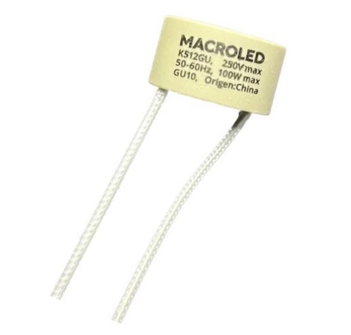 [K512GU] Conector GU10 cerámico con 15cm de cable entelado - Macroled