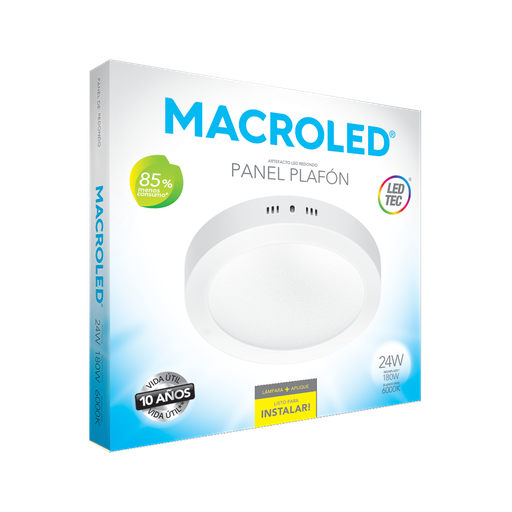 [PR24CW] Plafón aplicar redondo 24w frío Macroled