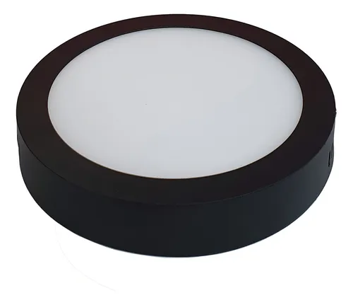 [NPR06WW] Plafón aplicar redondo negro 6w cálido Macroled