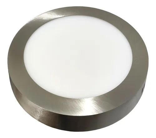 [PPR12WW] Plafón aplicar redondo plateado 12w cálido Macroled