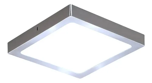 [PPC18CW] Plafón aplicar cuadrado plateado 18w frío Macroled