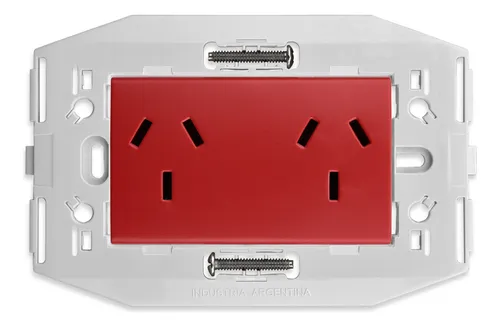 [KS40251E] MODULO TOMA DOBLE ROJO ESTABILIZADO C/BAST - KALOP