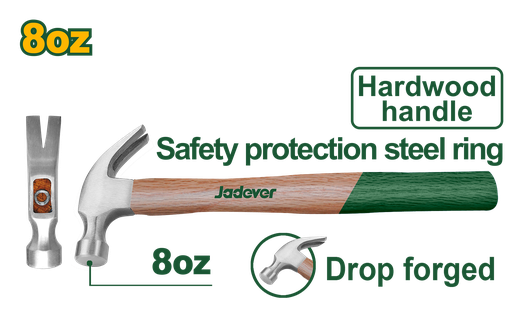 [JDMB3308] Martillo acero al carbono mango madera Jadever