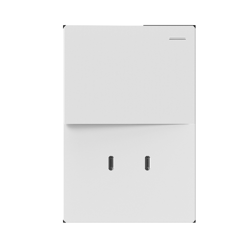 [MILAN-1CN-2USB-C-B] Llave Milán 1 punto + 2 USB-C blanco - Macroled