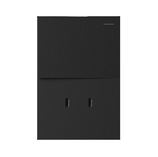 [MILAN-1CN-2USB-C-N] Llave Milán 1 punto + 2 USB-C negro - Macroled