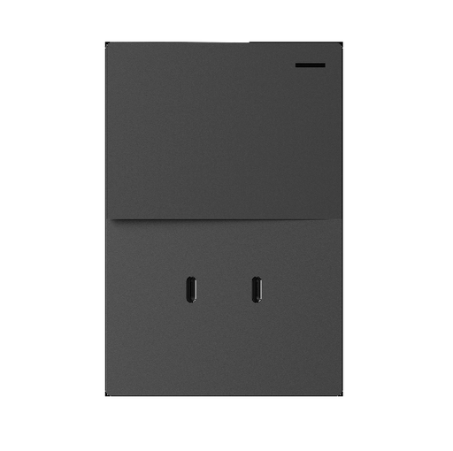 [MILAN-1CN-2USB-C-G] Llave Milán 1 punto + 2 USB-C gris - Macroled