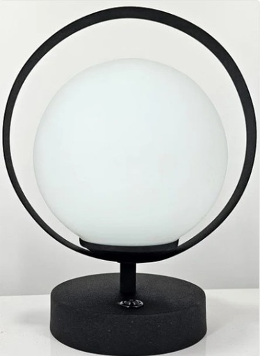 [2027*BMC] Velador Siena Globo 8x15 Opal Satinado con aro Blanco - Rosario Iluminación