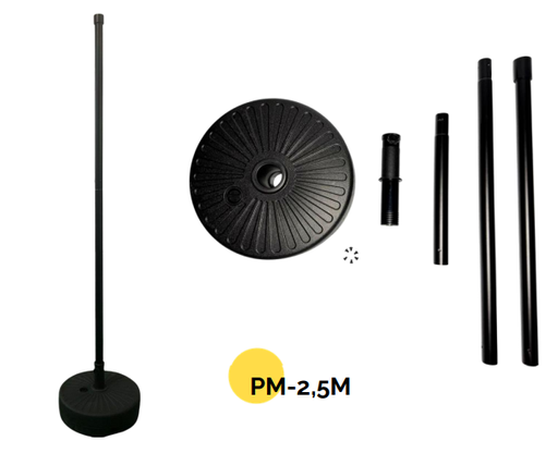 [pm-2.5m] Poste móvil para farola solar 2,5 metros - base rellenable Litex