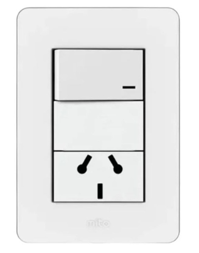 [JL32114/2] Llave Mito 1 punto + 1 toma 10A bin blanco - Jeluz