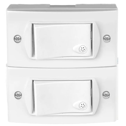 [JL50409/2] Línea superficie armada 2 puntos simples blanco - Jeluz