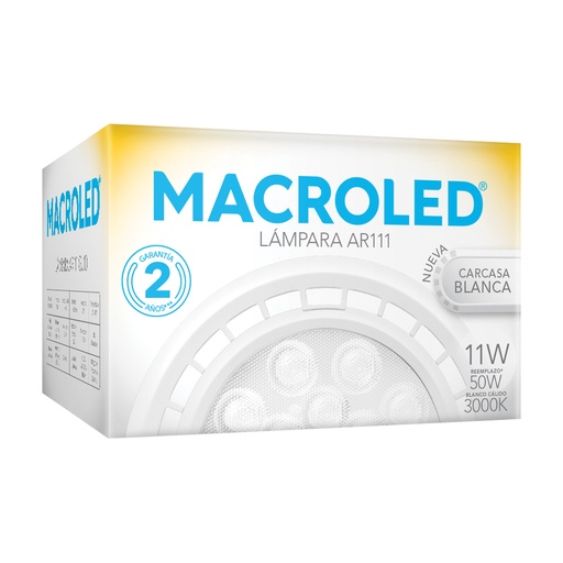 [BND111-11-WW] AR111 Eco 11w cálido 25° blanco GU10 Macroled