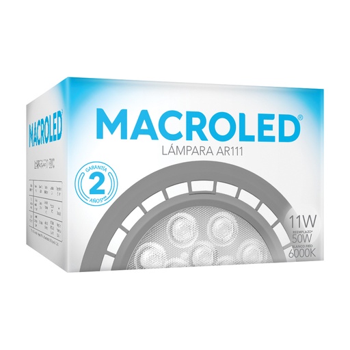 [ND111-11-CW] AR111 Eco 11w frío 25° gris GU10 Macroled